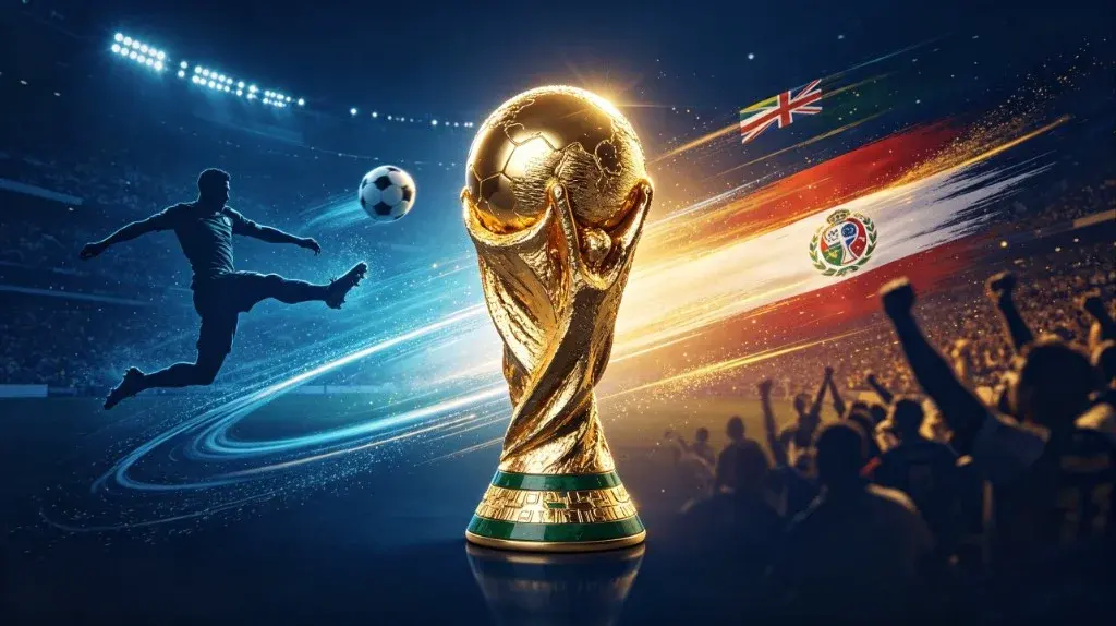2026 world cup prediction — FIFA World Cup trophy and stadium atmosphere for the USA, Mexico and Canada tournament